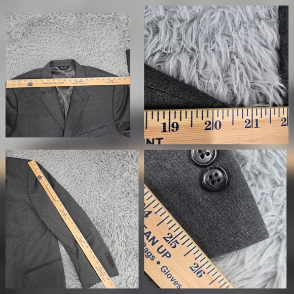Jos A. Bank Mitchell Signature 44L Gray 3 Button Single Vent Blazer Sport Jacket - Picture 4 of 7